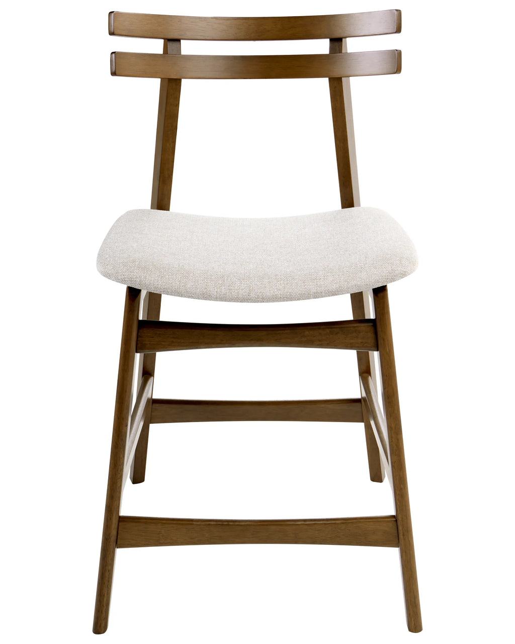 Set of 2 Bar Chairs CYNTHIANA Wood Brown/ Light Beige