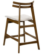 Set of 2 Bar Chairs CYNTHIANA Wood Brown/ Light Beige