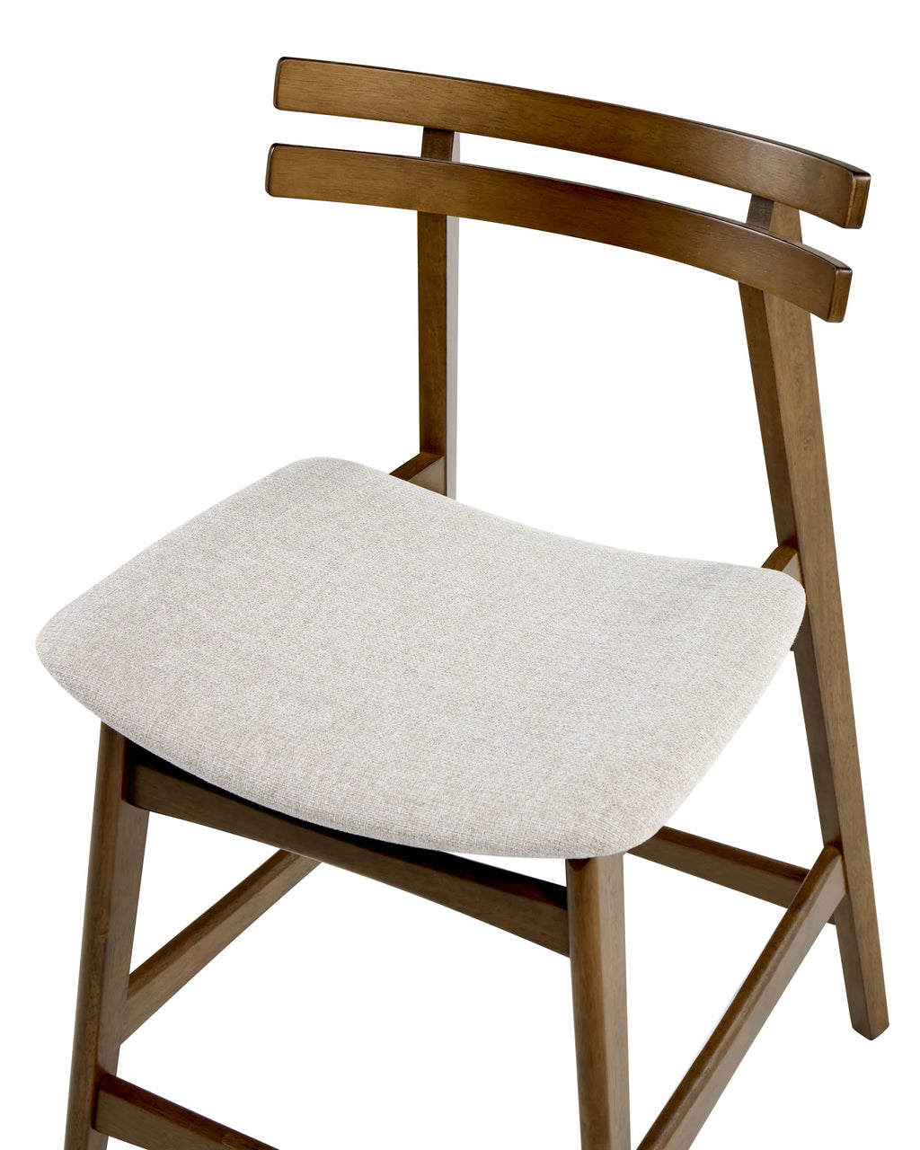 Set of 2 Bar Chairs CYNTHIANA Wood Brown/ Light Beige