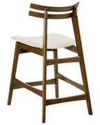 Set of 2 Bar Chairs CYNTHIANA Wood Brown/ Off-White