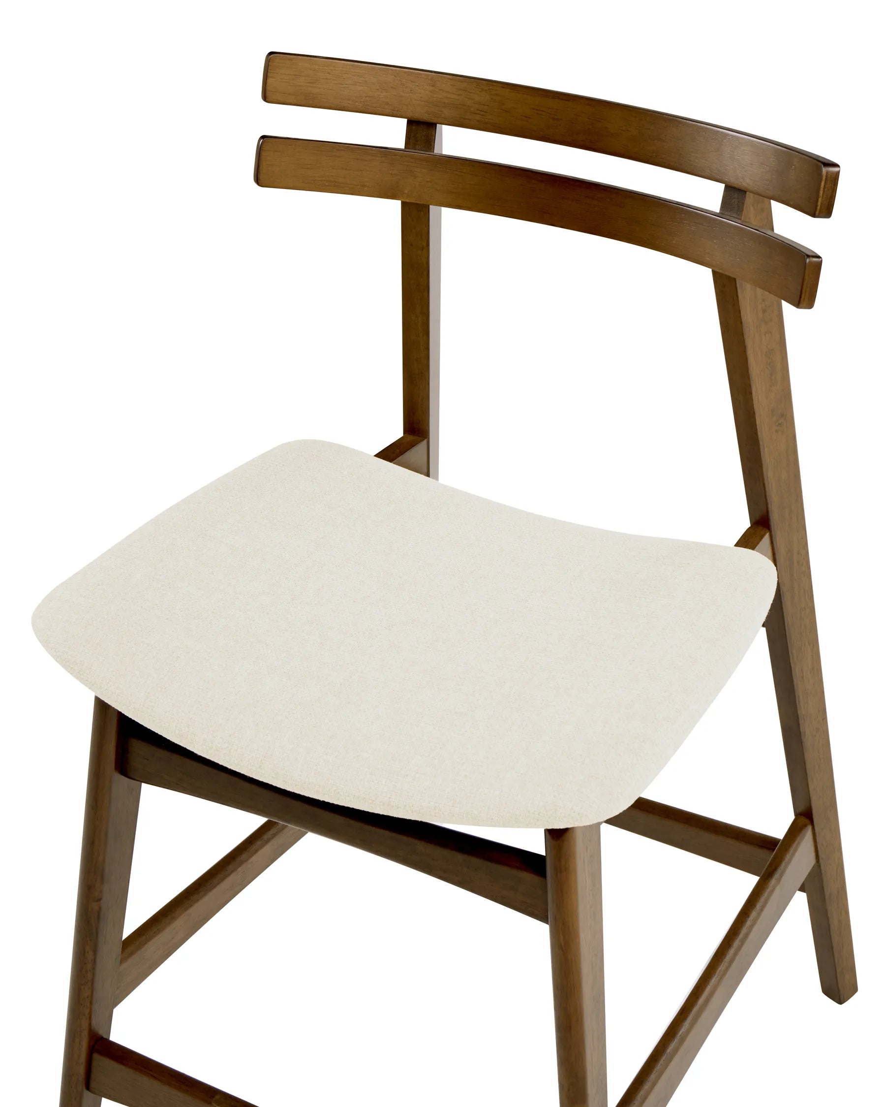Set of 2 Bar Chairs CYNTHIANA Wood Brown/ Off-White