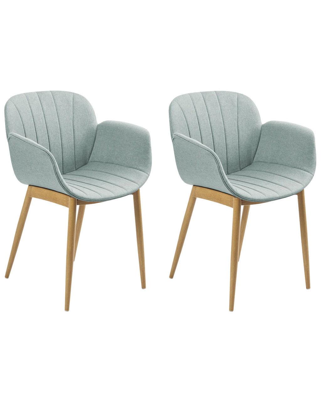 Set of 2 Dining Chairs ALICE Fabric Mint Green