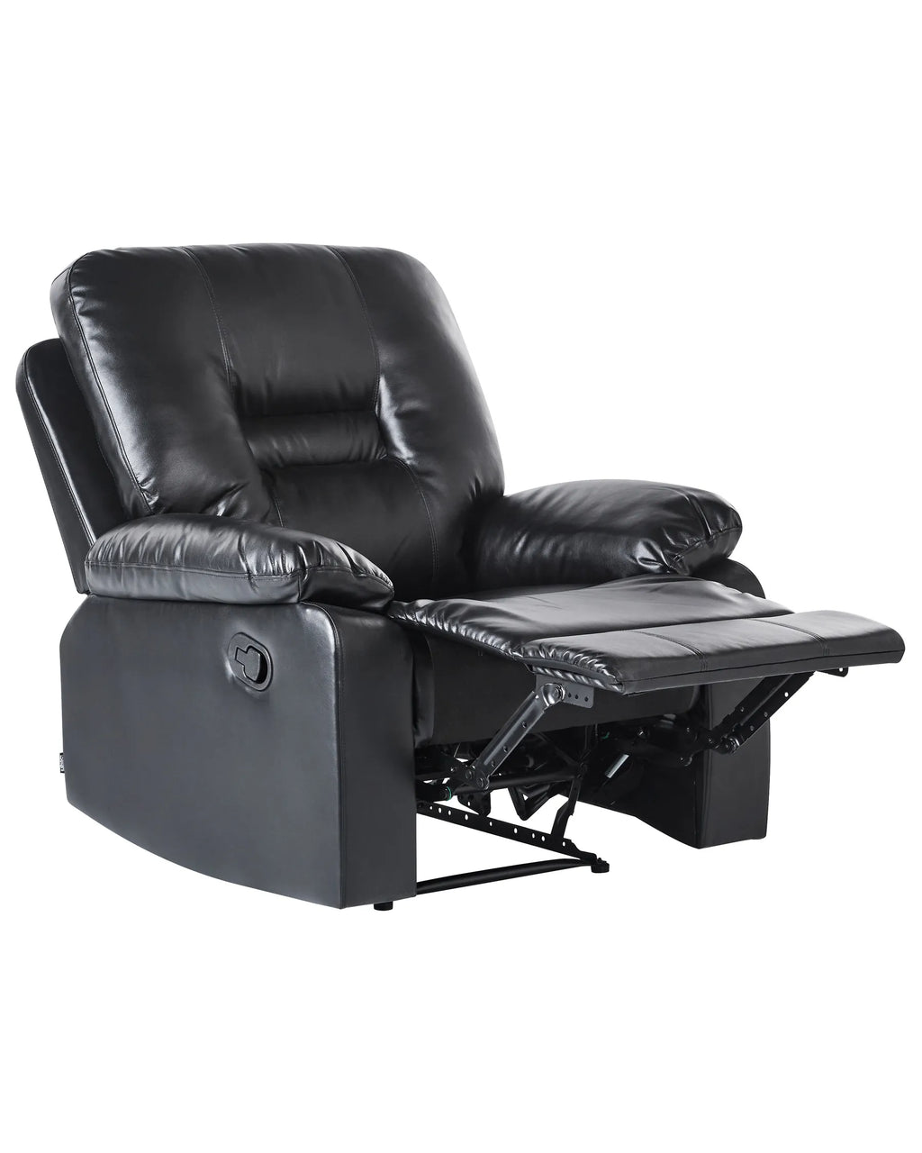 Recliner Chair BERGEN with Footrest Faux Leather Black