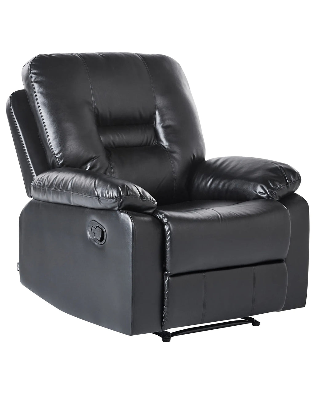 Recliner Chair BERGEN with Footrest Faux Leather Black