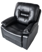 Recliner Chair BERGEN with Footrest Faux Leather Black