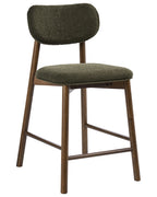 Set of 2 Bar Chairs MILLS Boucle Brown/ Green