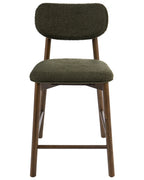 Set of 2 Bar Chairs MILLS Boucle Brown/ Green