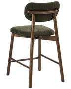 Set of 2 Bar Chairs MILLS Boucle Brown/ Green