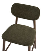 Set of 2 Bar Chairs MILLS Boucle Brown/ Green