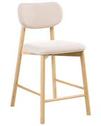 Set of 2 Bar Chairs MILLS Boucle Light Brown/ Beige