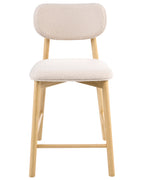 Set of 2 Bar Chairs MILLS Boucle Light Brown/ Beige