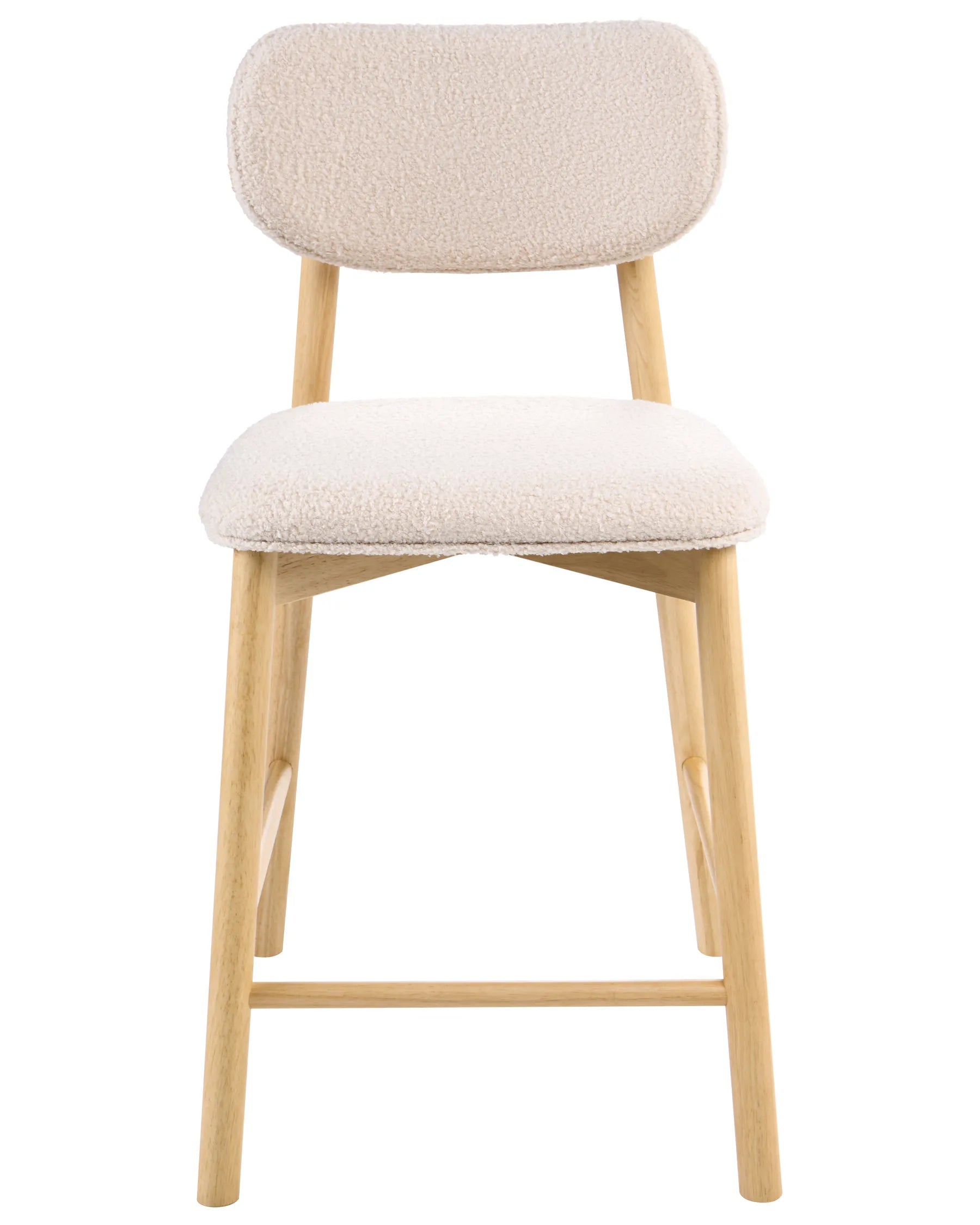 Set of 2 Bar Chairs MILLS Boucle Light Brown/ Beige
