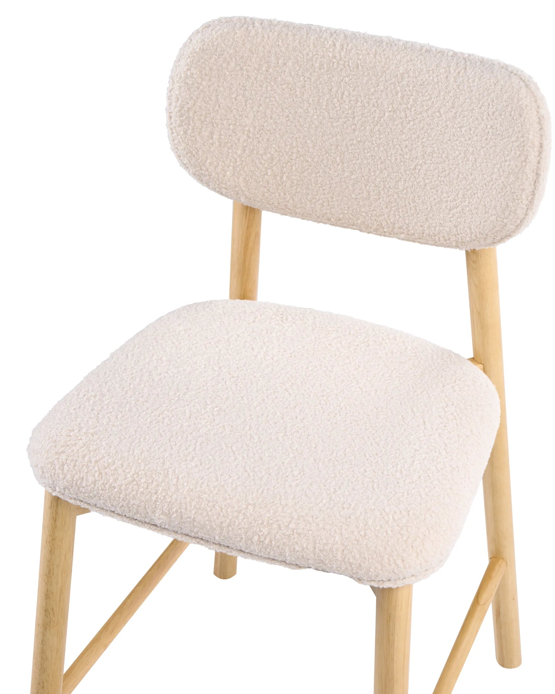 Set of 2 Bar Chairs MILLS Boucle Light Brown/ Beige