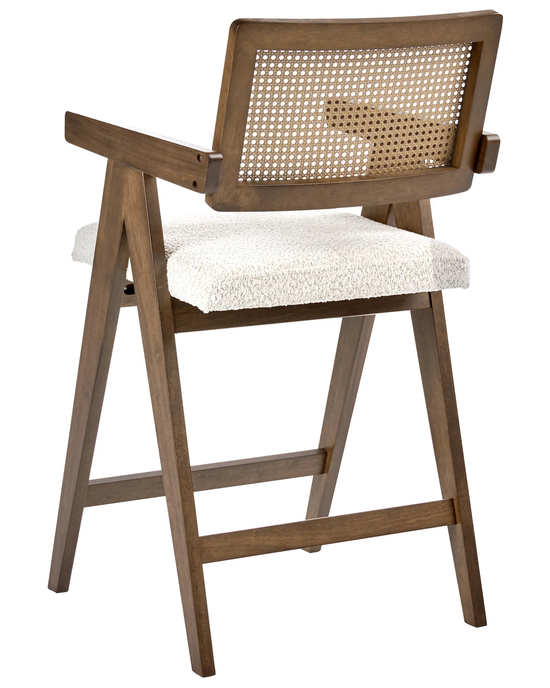 Set of 2 Bar Chairs AVA Wood Brown/ Light Beige