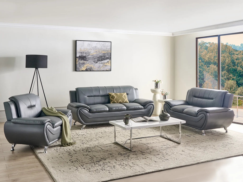 Armchair LEIRA II Faux Leather Grey