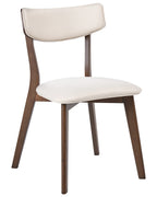 Set of 2 Dining Chairs YUMA Wood Off-White/ Brown