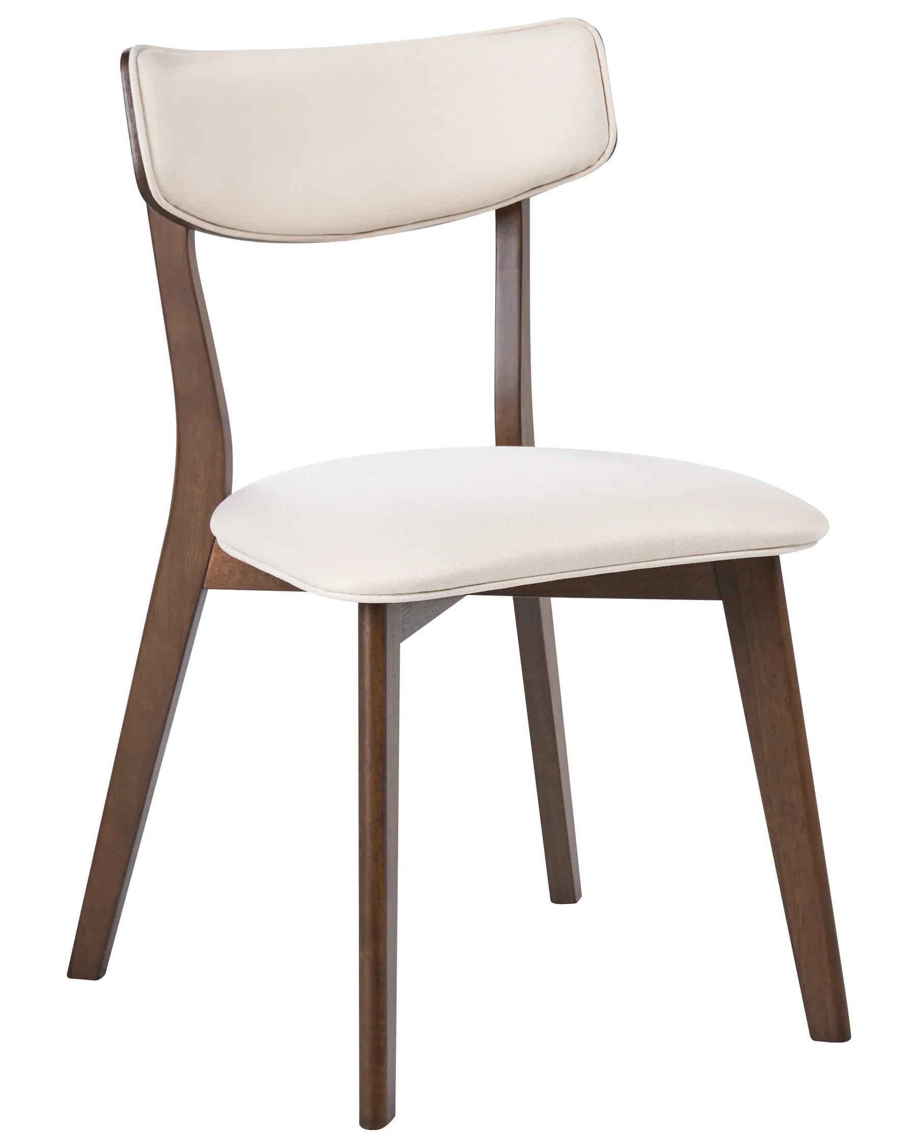 Set of 2 Dining Chairs YUMA Wood Off-White/ Brown