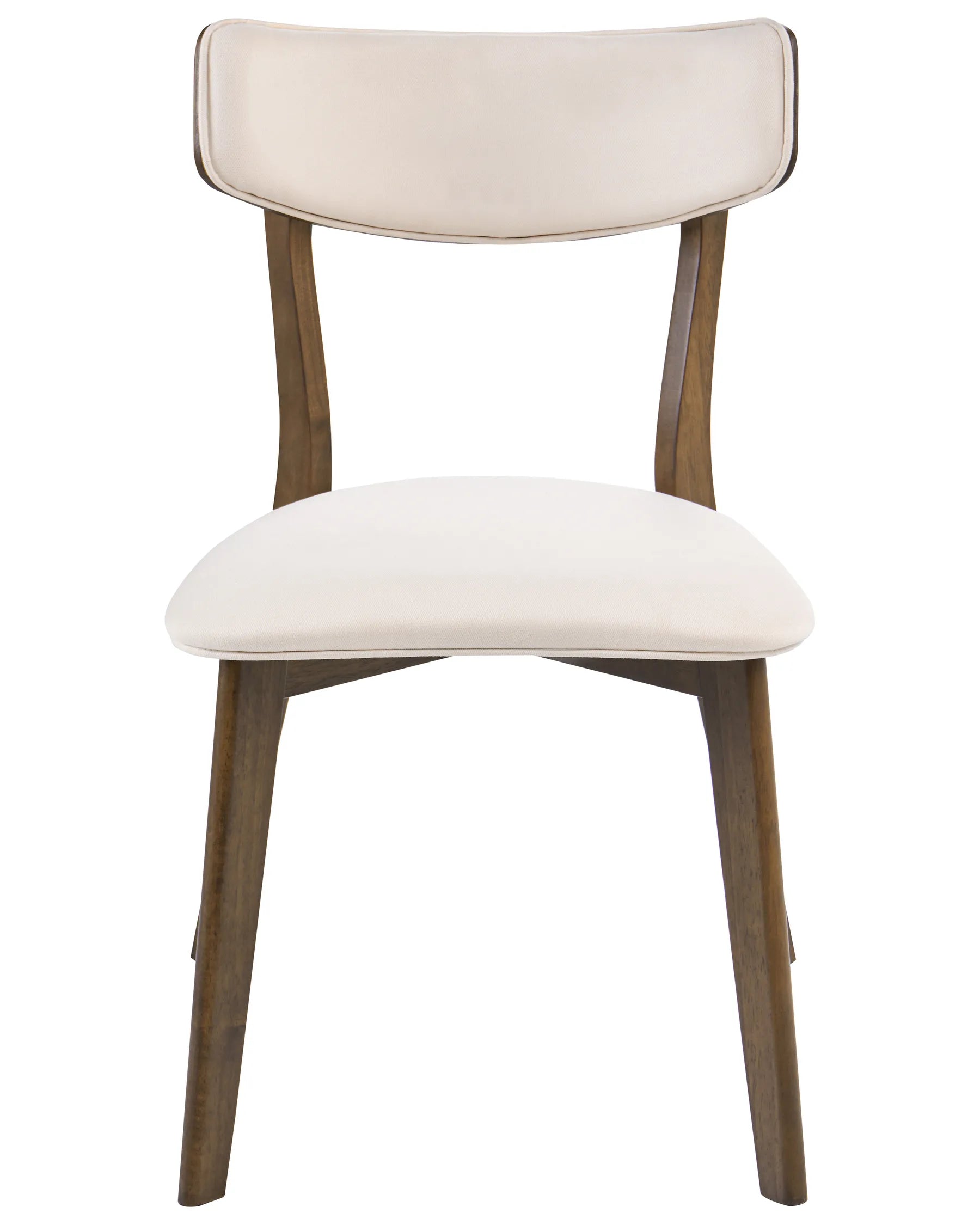 Set of 2 Dining Chairs YUMA Wood Off-White/ Brown