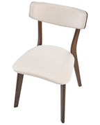 Set of 2 Dining Chairs YUMA Wood Off-White/ Brown