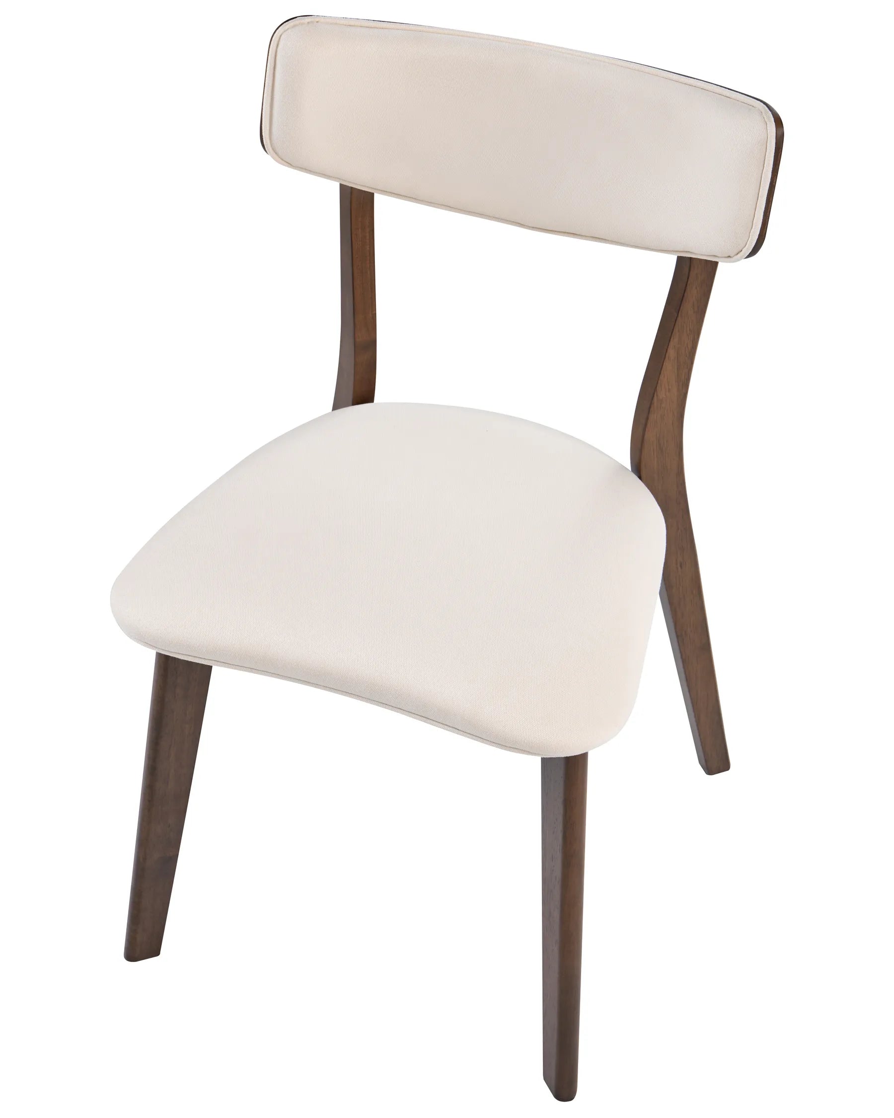 Set of 2 Dining Chairs YUMA Wood Off-White/ Brown
