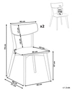 Set of 2 Dining Chairs YUMA Wood Off-White/ Brown
