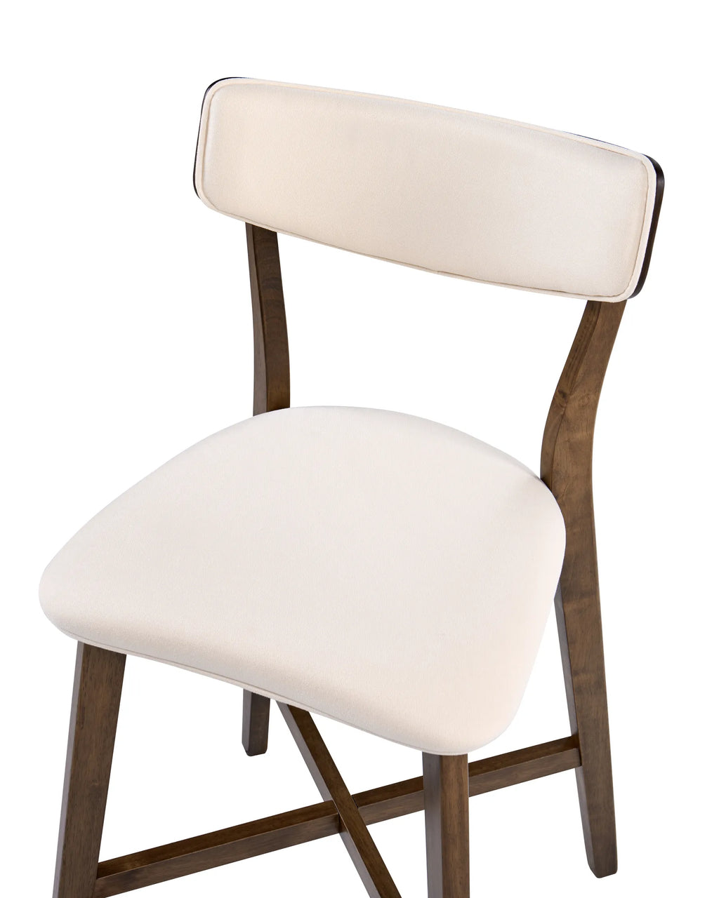 Set of 2 Bar Chairs YUMA Wood Off-White/ Brown