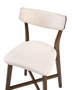 Set of 2 Bar Chairs YUMA Wood Off-White/ Brown