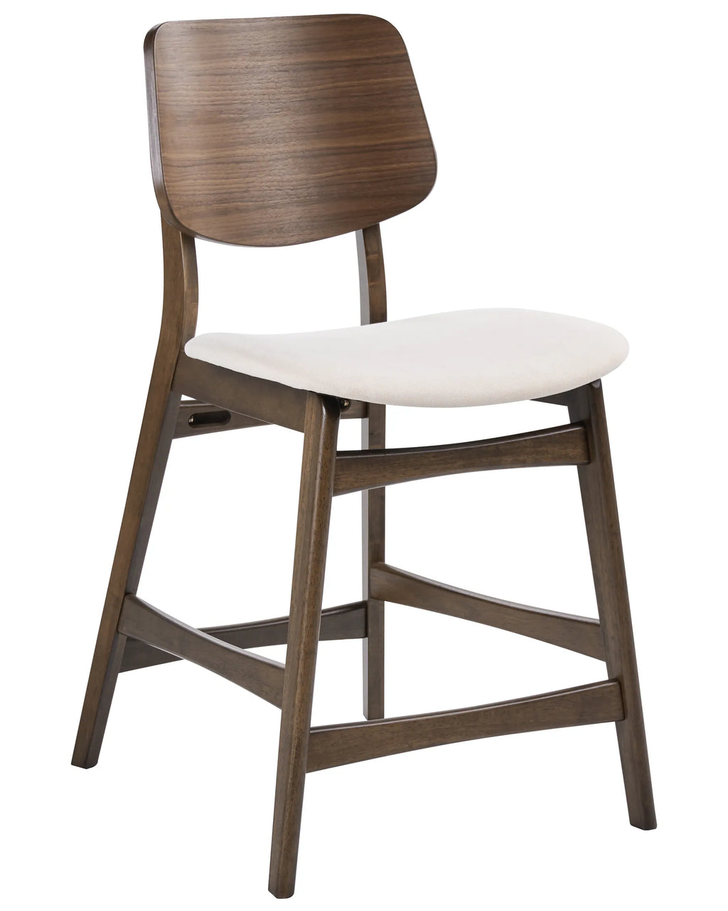 Set of 2 Bar Chairs MAYER Wood Off-White/ Brown