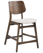 Set of 2 Bar Chairs MAYER Wood Off-White/ Brown