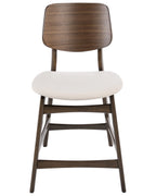 Set of 2 Bar Chairs MAYER Wood Off-White/ Brown