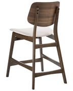 Set of 2 Bar Chairs MAYER Wood Off-White/ Brown