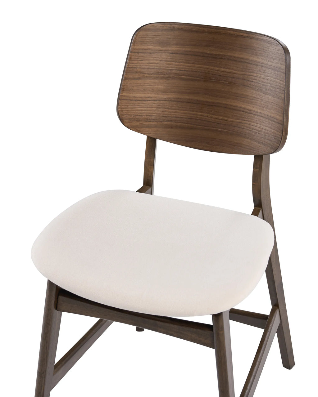 Set of 2 Bar Chairs MAYER Wood Off-White/ Brown