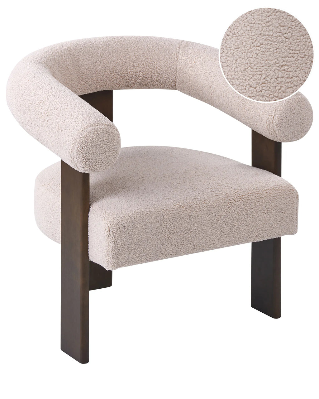 Armchair SELMA Boucle Dark Brown Beige — main product view