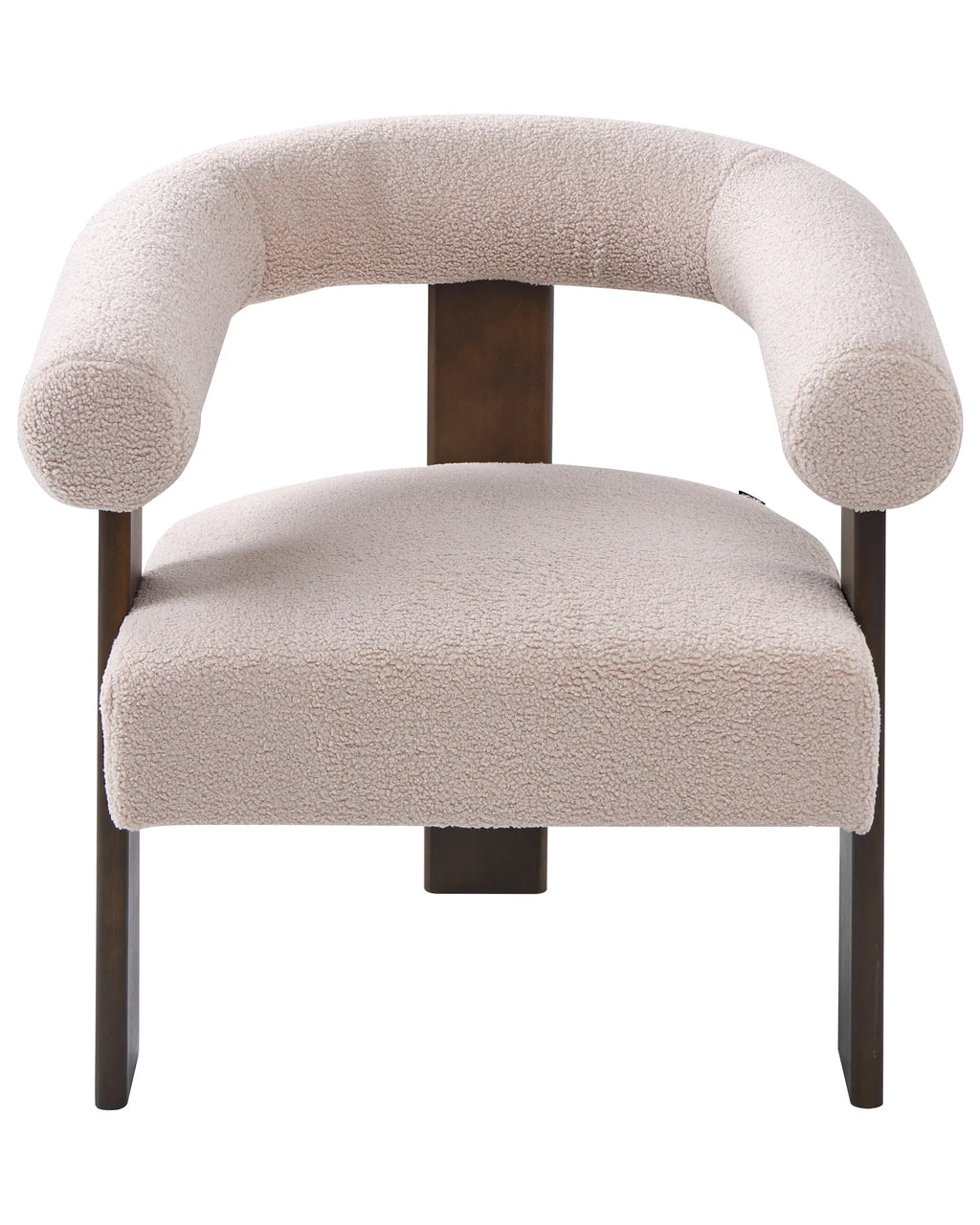 Armchair SELMA Boucle Dark Brown Beige — side product view