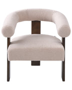 Armchair SELMA Boucle Dark Brown Beige — side product view