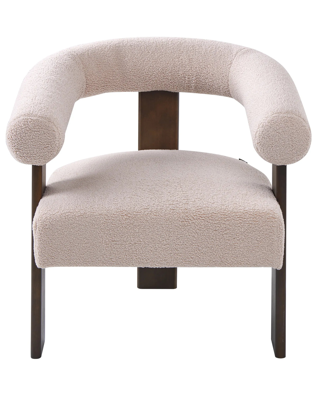 Armchair SELMA Boucle Dark Brown Beige — side product view