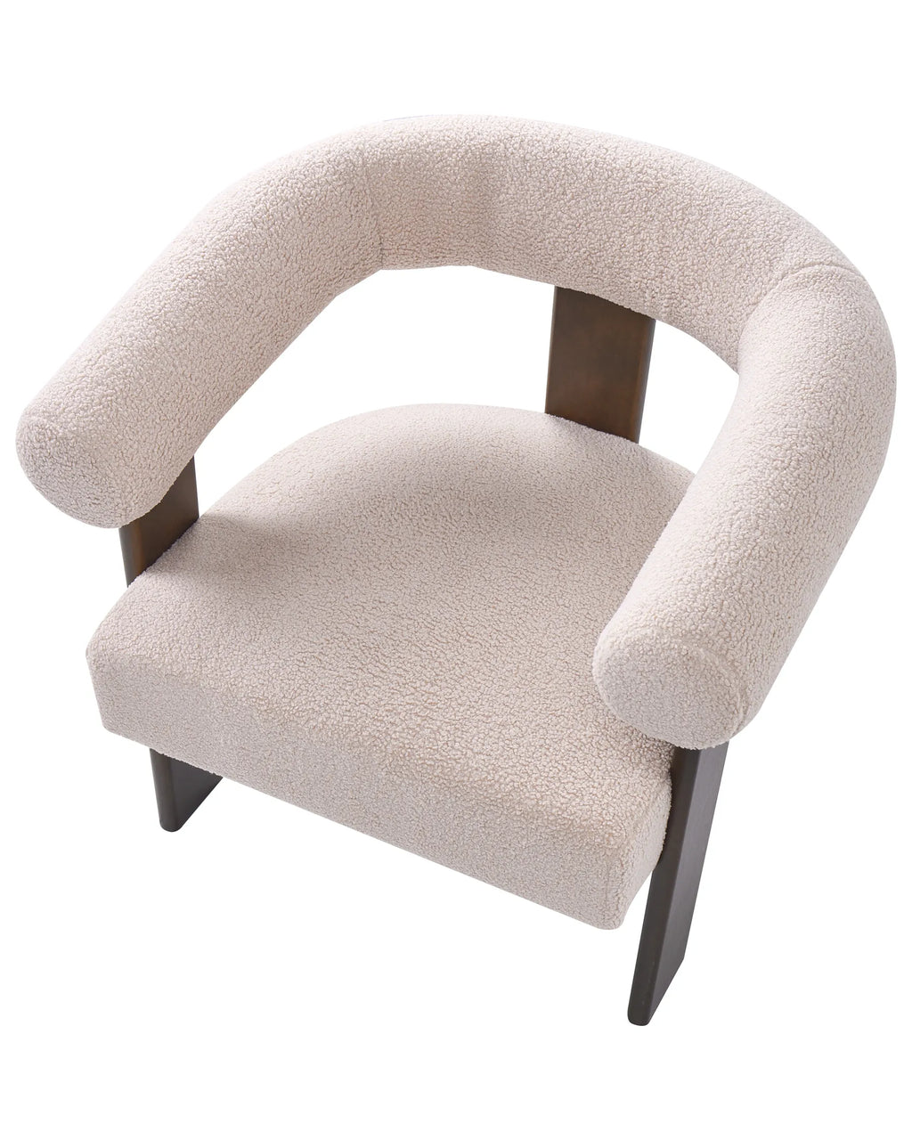 Armchair SELMA Boucle Dark Brown Beige — upholstery detail