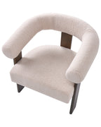 Armchair SELMA Boucle Dark Brown Beige — upholstery detail