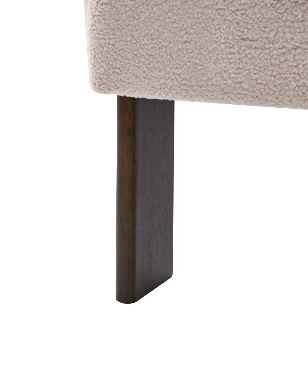 Armchair SELMA Boucle Dark Brown Beige — seat and armrest detail