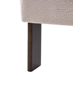 Armchair SELMA Boucle Dark Brown Beige — seat and armrest detail