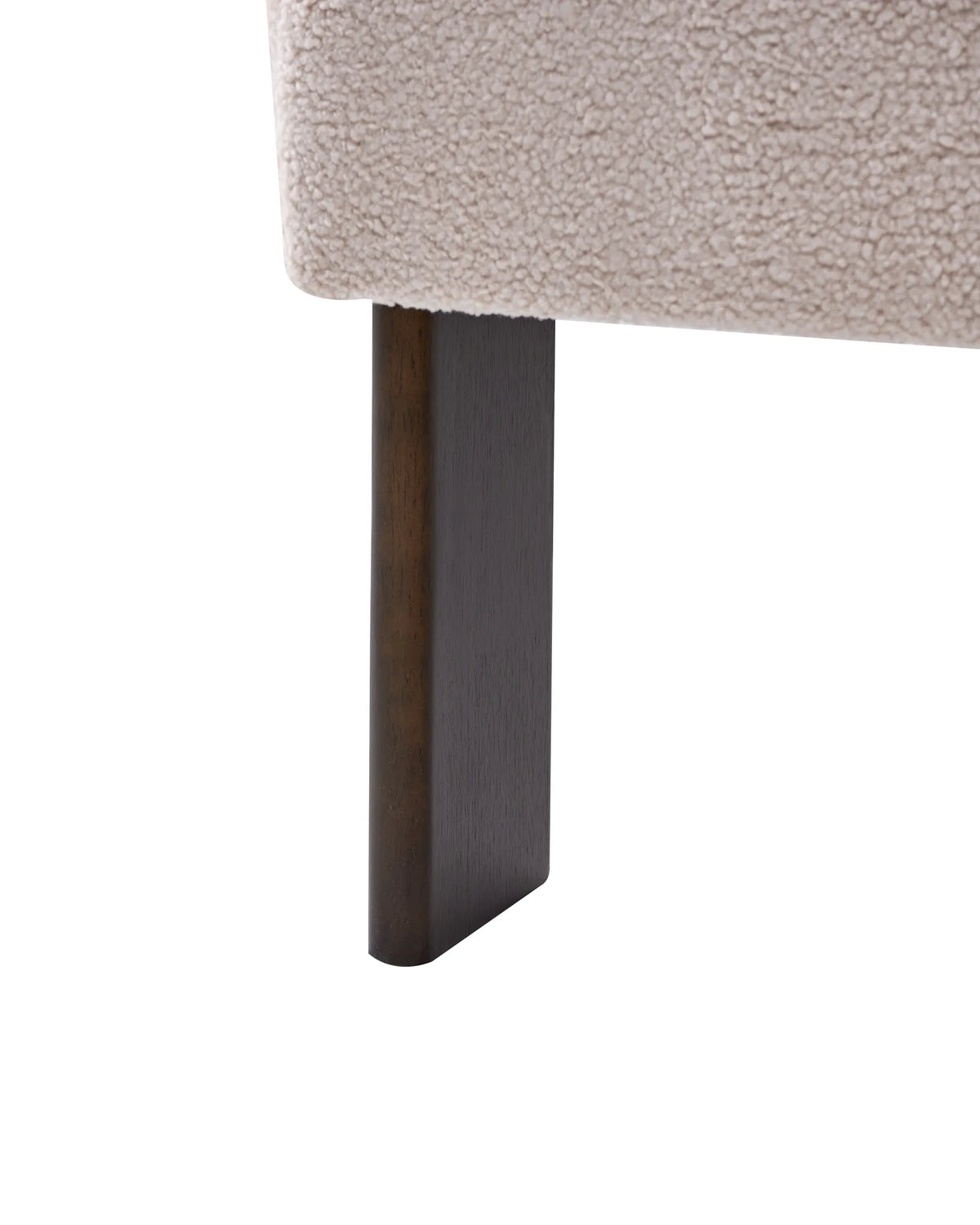 Armchair SELMA Boucle Dark Brown Beige — seat and armrest detail