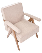 Armchair EVJE Faux Linen Beige