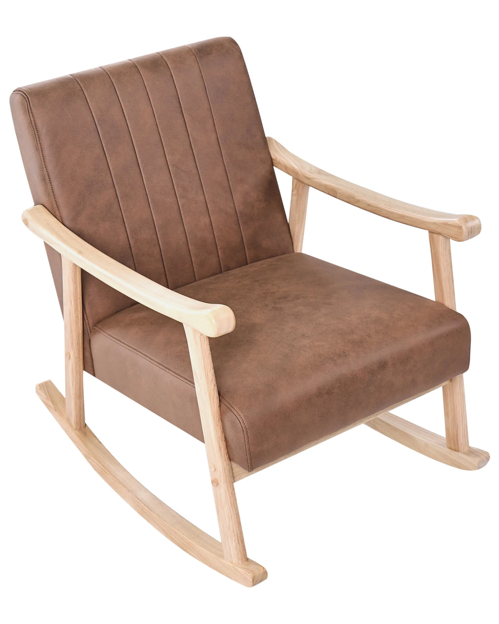 Rocking Chair LEKNES Faux Leather Brown