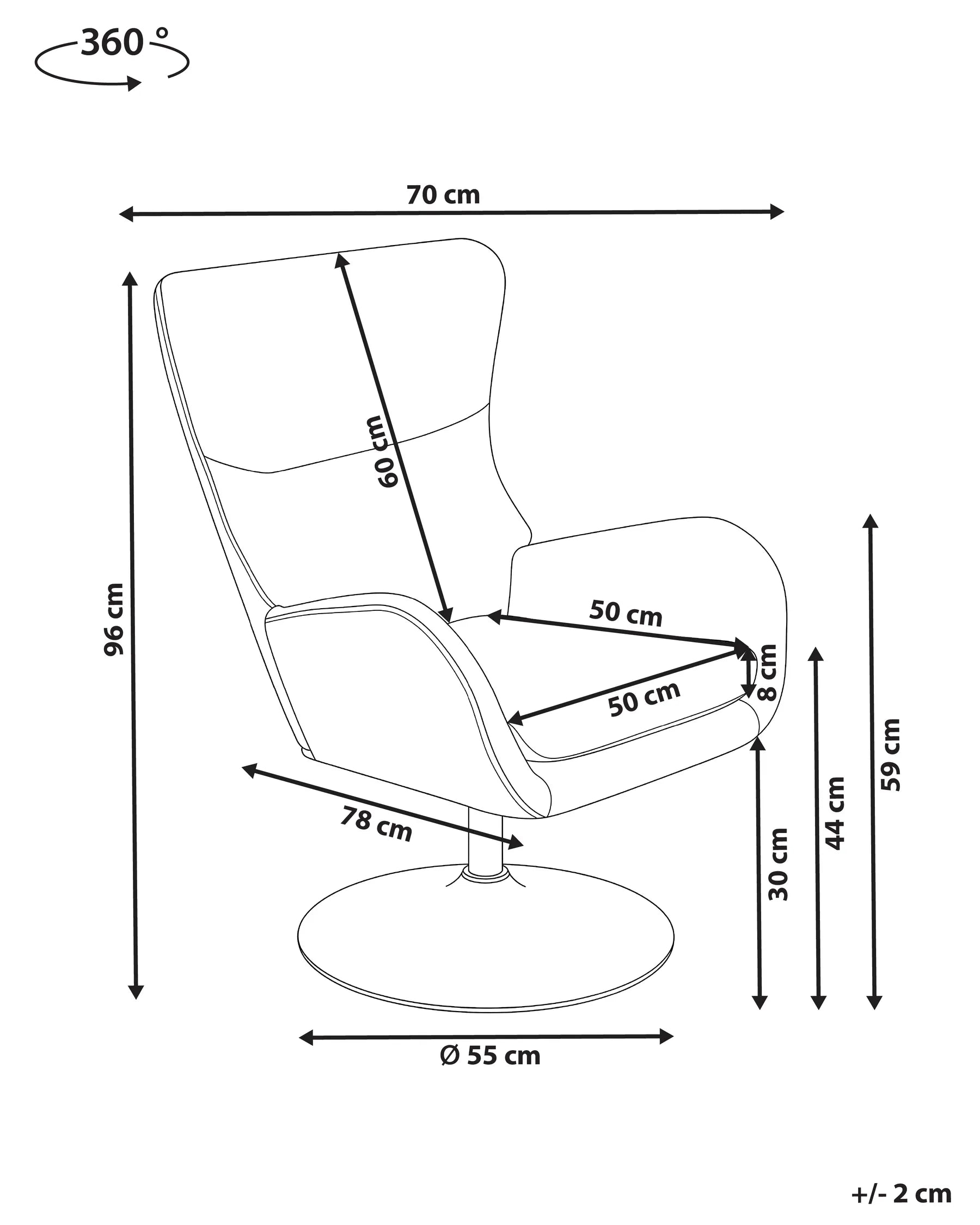 Swivel Armchair VIGGE Off-White