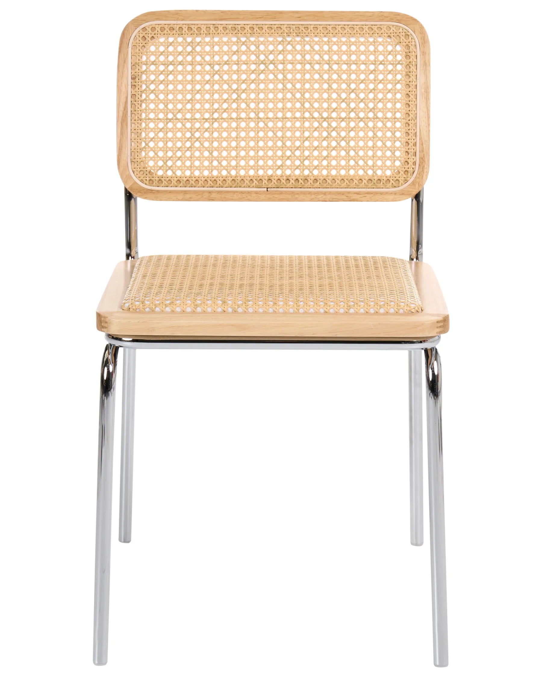 Set of 2 Dining Chairs CORVALLIS PE Rattan Light Brown