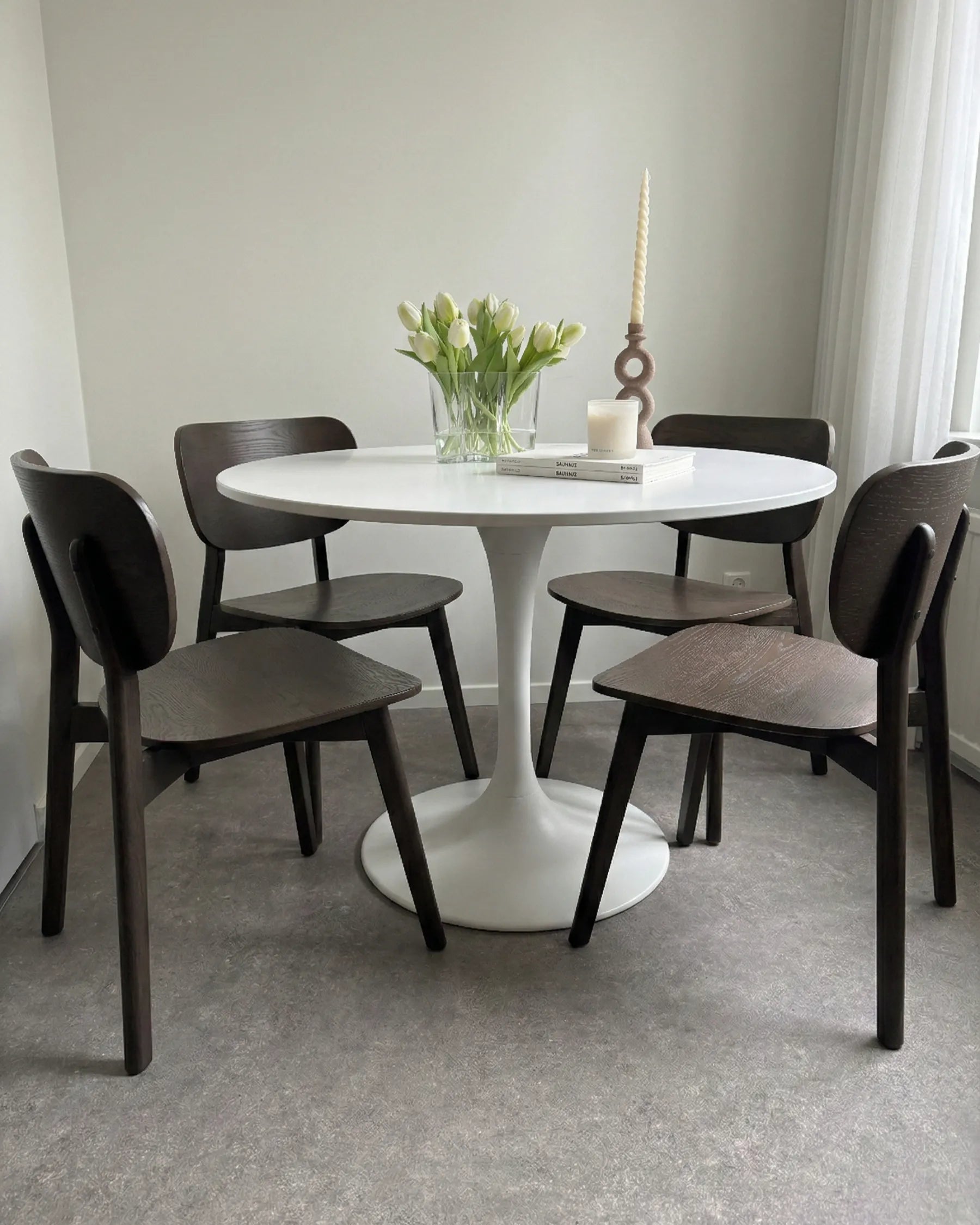 Set of 2 Dining Chairs OVERLY Wood Dark Brown