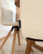Set of 2 Dining Chairs Swivel ALKALI Boucle Off-White