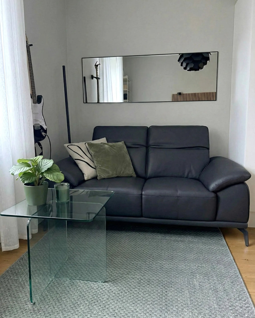 Side Table AMISK Tempered Glass Transparent