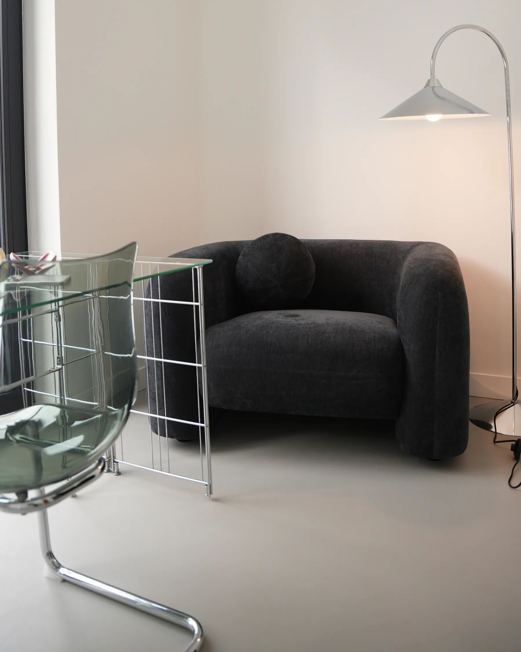 Armchair LEIREN Chenille Black