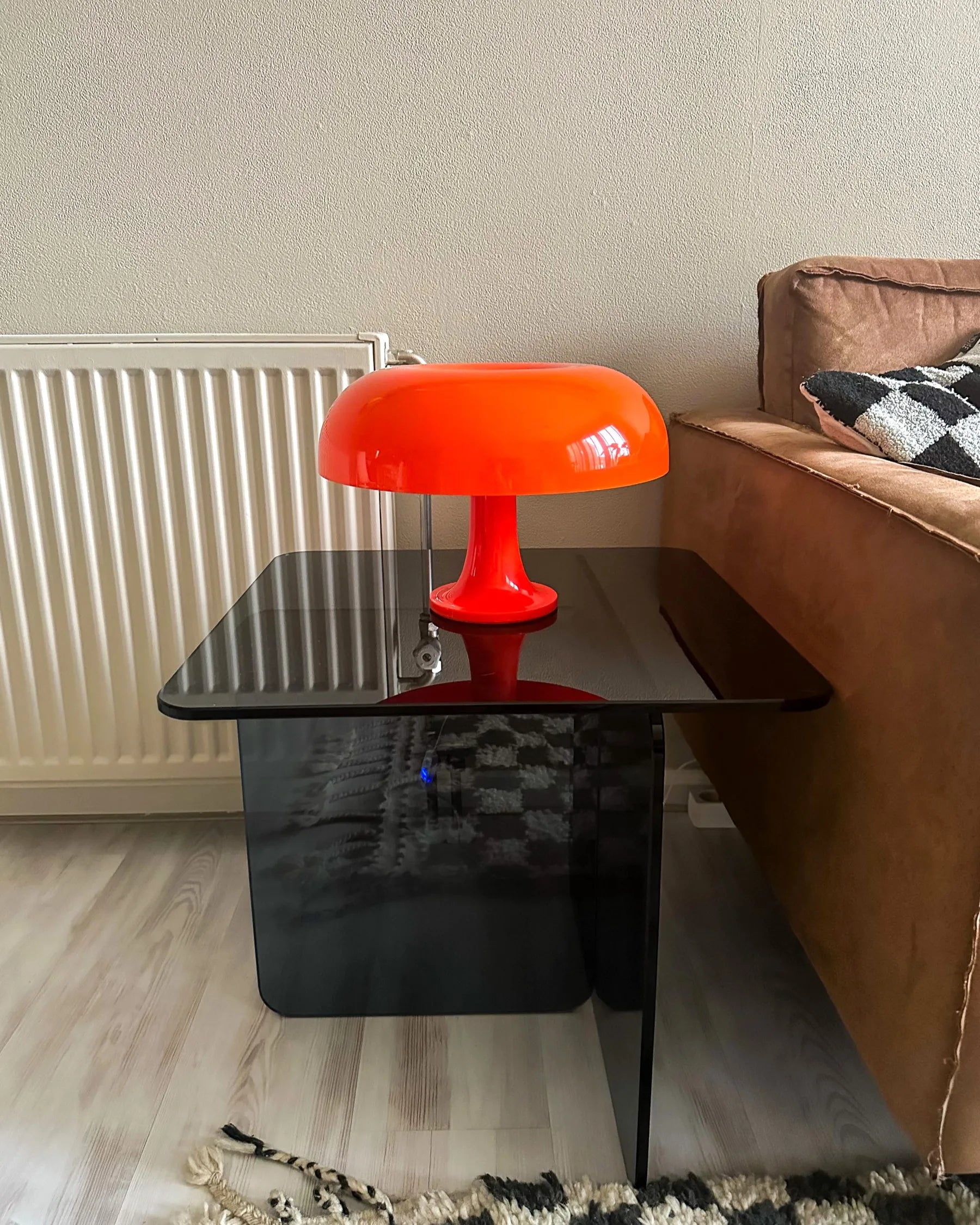 Side Table AMISK Tempered Glass Blue